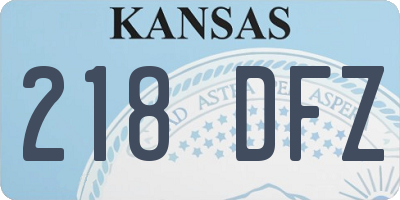 KS license plate 218DFZ