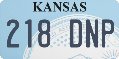 KS license plate 218DNP