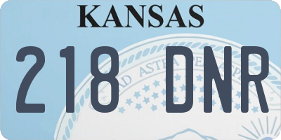 KS license plate 218DNR
