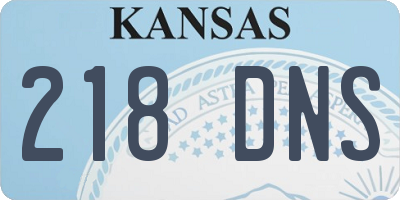 KS license plate 218DNS