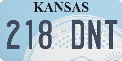 KS license plate 218DNT