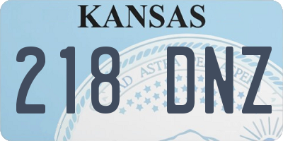 KS license plate 218DNZ