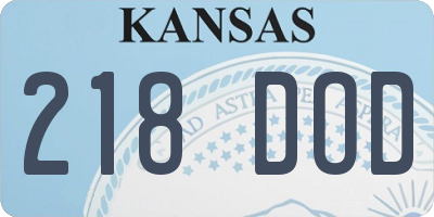 KS license plate 218DOD