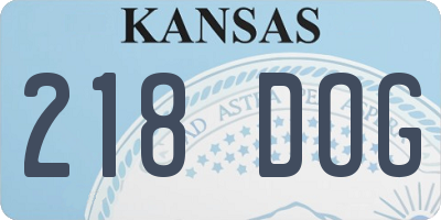 KS license plate 218DOG