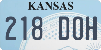 KS license plate 218DOH