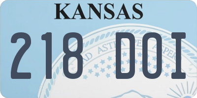 KS license plate 218DOI