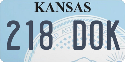 KS license plate 218DOK