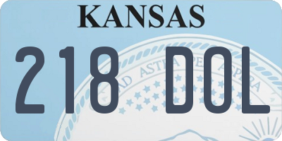 KS license plate 218DOL