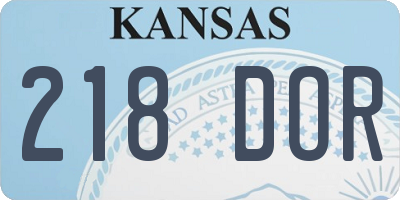 KS license plate 218DOR