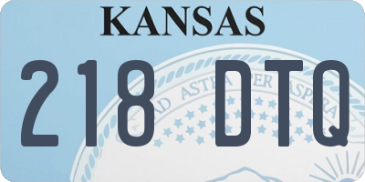 KS license plate 218DTQ