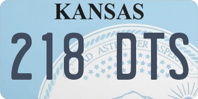 KS license plate 218DTS