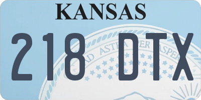 KS license plate 218DTX