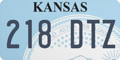 KS license plate 218DTZ