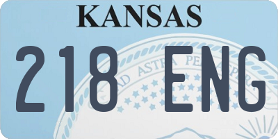 KS license plate 218ENG