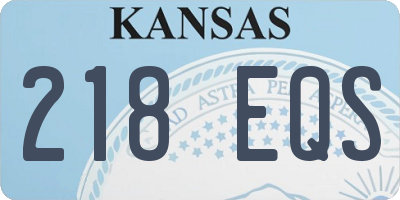 KS license plate 218EQS