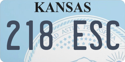 KS license plate 218ESC