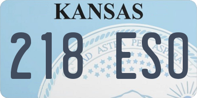 KS license plate 218ESO
