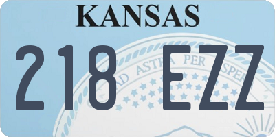 KS license plate 218EZZ