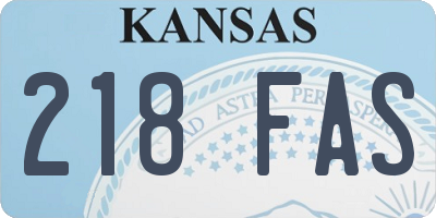 KS license plate 218FAS