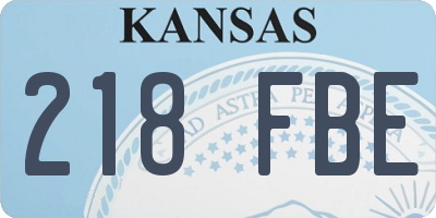 KS license plate 218FBE