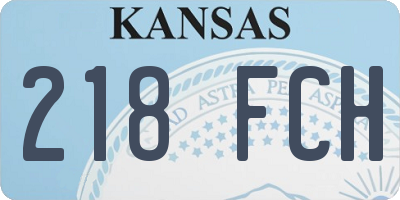 KS license plate 218FCH