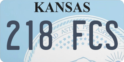 KS license plate 218FCS