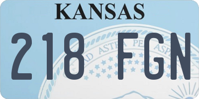KS license plate 218FGN