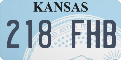 KS license plate 218FHB