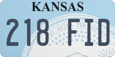 KS license plate 218FID