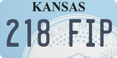 KS license plate 218FIP
