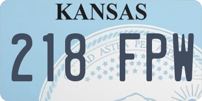 KS license plate 218FPW