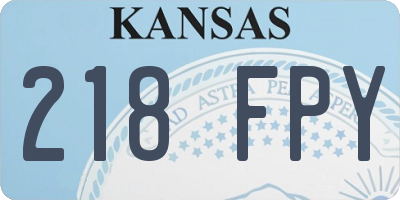 KS license plate 218FPY