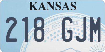 KS license plate 218GJM