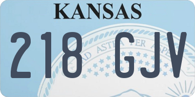 KS license plate 218GJV
