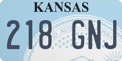 KS license plate 218GNJ
