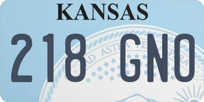 KS license plate 218GNO