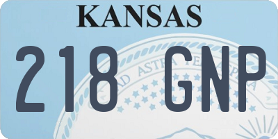 KS license plate 218GNP