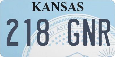 KS license plate 218GNR