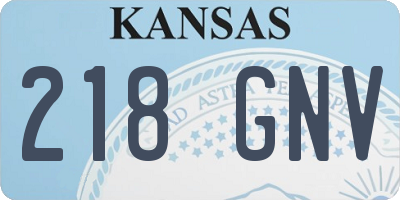KS license plate 218GNV