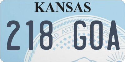 KS license plate 218GOA