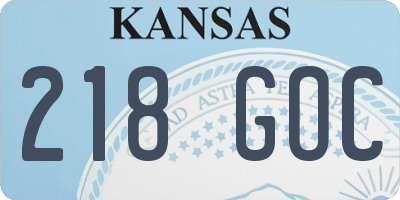 KS license plate 218GOC