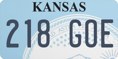KS license plate 218GOE