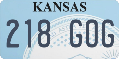 KS license plate 218GOG