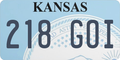 KS license plate 218GOI