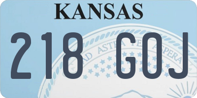 KS license plate 218GOJ