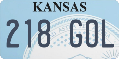 KS license plate 218GOL