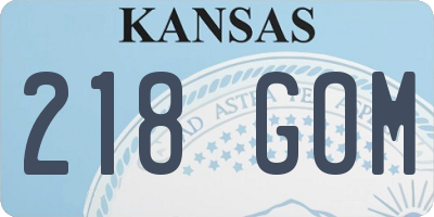 KS license plate 218GOM