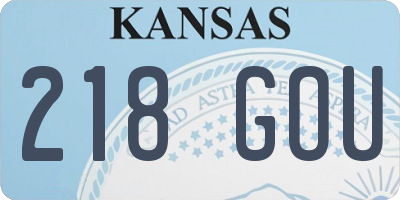 KS license plate 218GOU