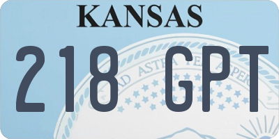 KS license plate 218GPT