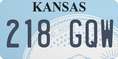 KS license plate 218GQW